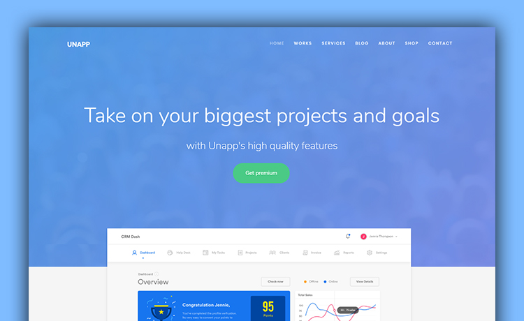 Unapp – Smooth Scrolling 免费应用着陆页商业模板