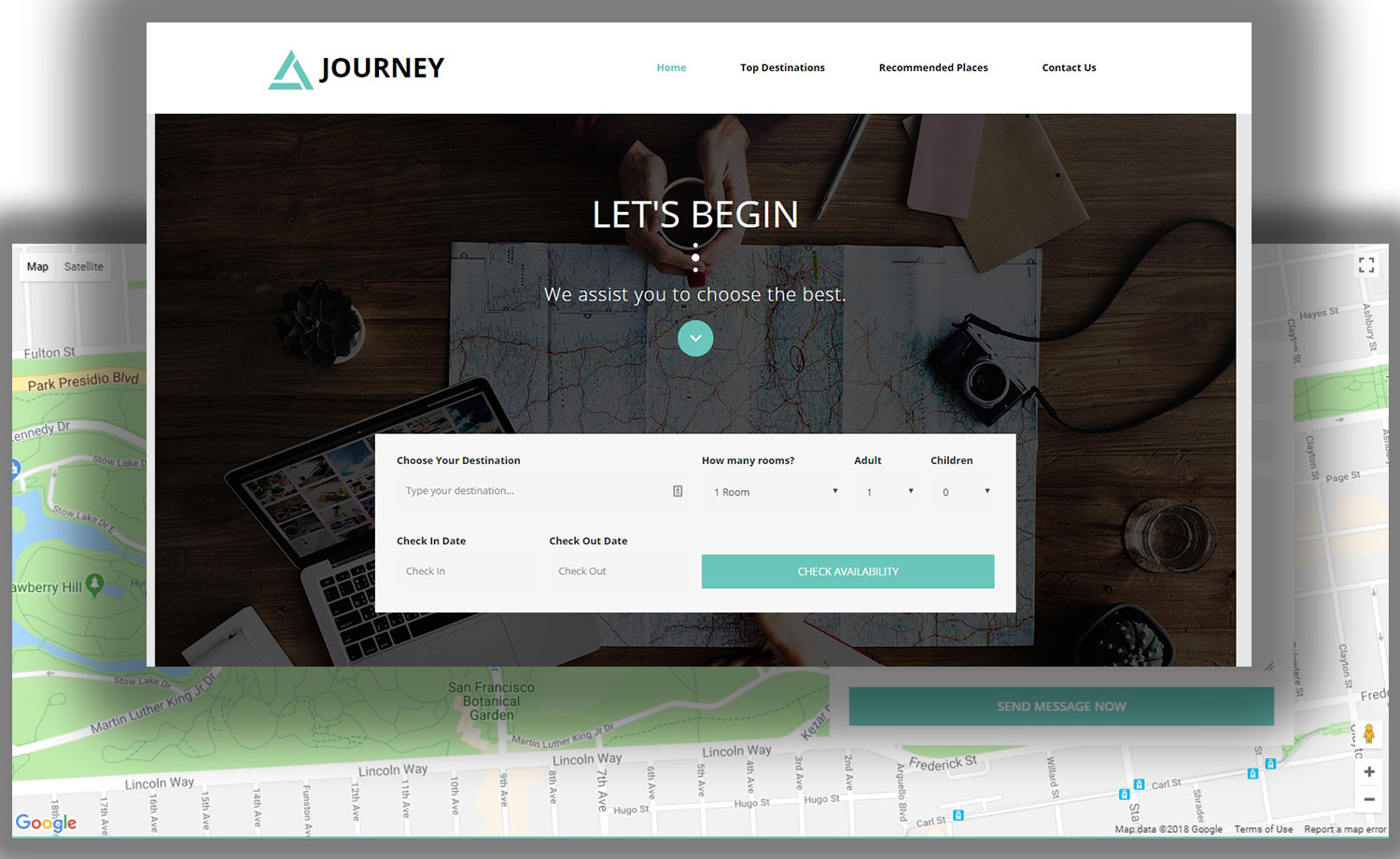 Journey – 免费 HTML5 Bootstrap 4 旅游模板带自定义预订表单