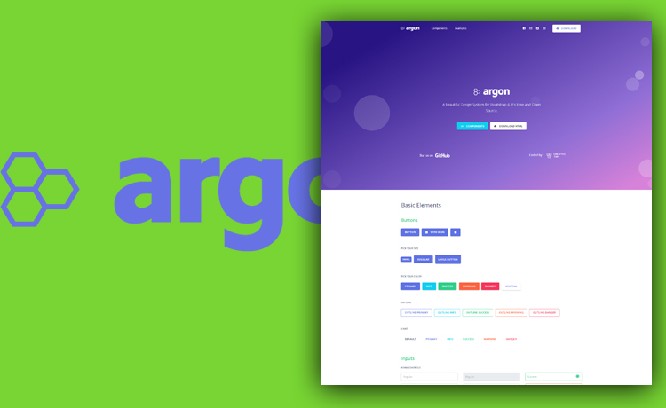 Argon – 免费的Bootstrap 4设计系统用于更快的网页项目