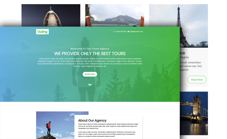 Outing – 免费的HTML5 Bootstrap 4旅游公司网站模板