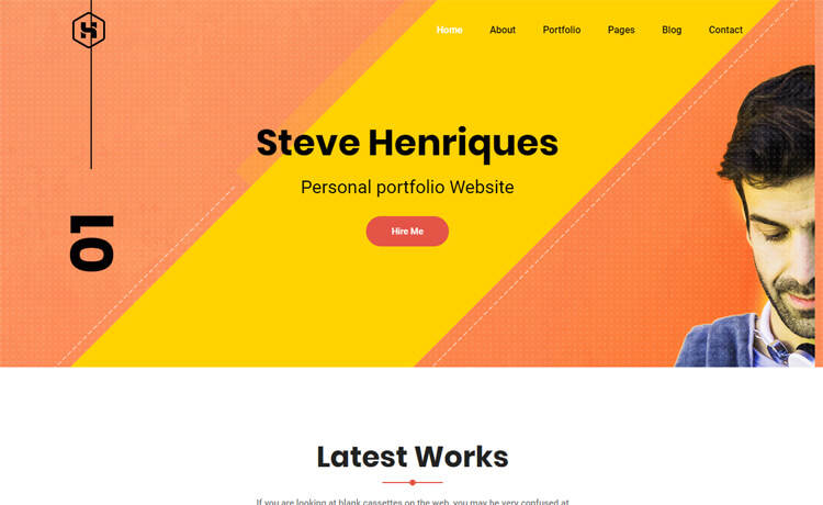 Steve – 免费的HTML5作品集网站模板基于最新的Bootstrap 4