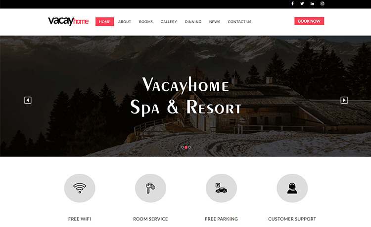 Vacay Home – 免费 HTML5 Bootstrap 多页豪华酒店模板