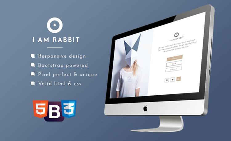 Rabbit – 免费Bootstrap个人作品集模板