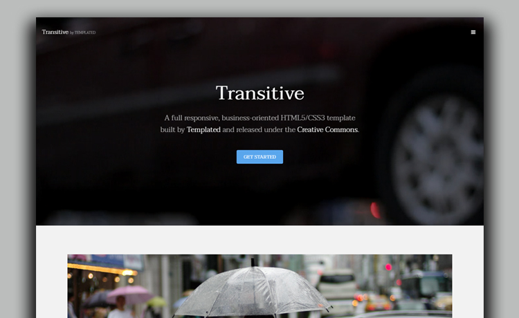 Transitive – 具有视频背景的免费HTML5商业模板