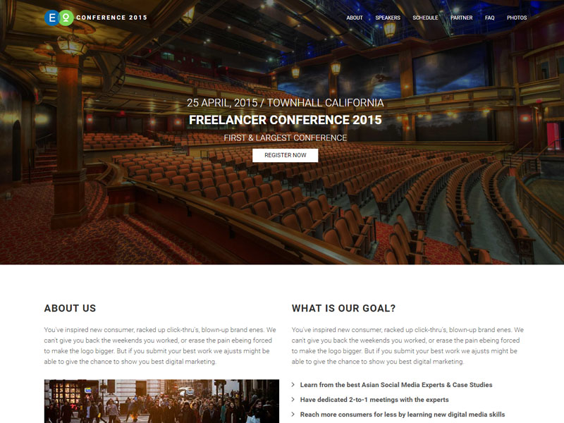 Conference Lite – 免费响应式活动网站Bootstrap HTML5模板
