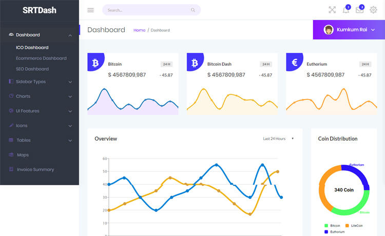 Srtdash – 免费 Bootstrap 4 HTML5 管理员仪表盘模板