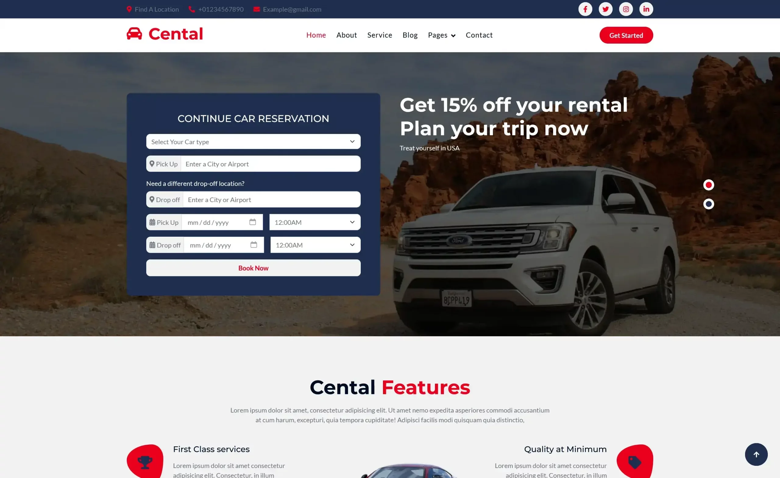 Cental – 免费的Bootstrap 5商业与企业网站模板