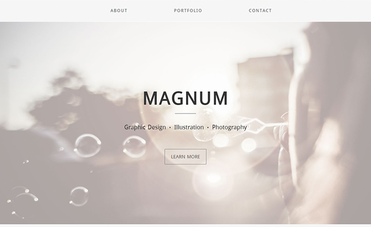 Magnum – 极简免费HTML5 Bootstrap多功能作品集模板