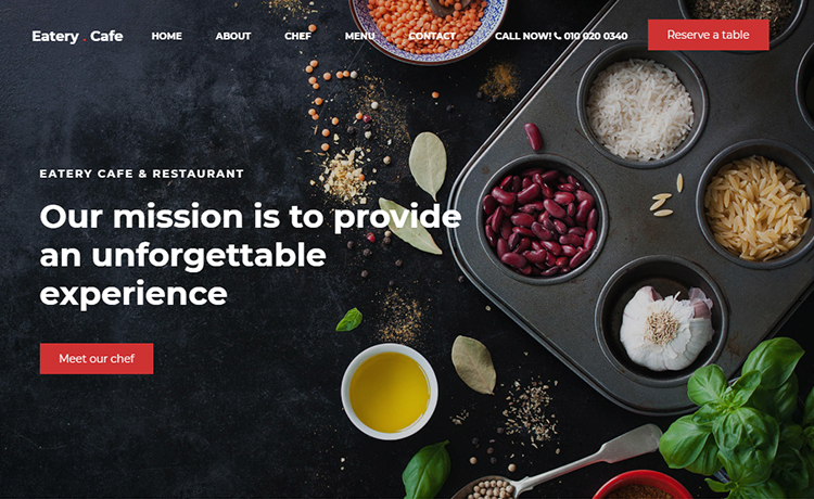 Eatery – 免费 HTML5 Bootstrap 餐厅网站模板