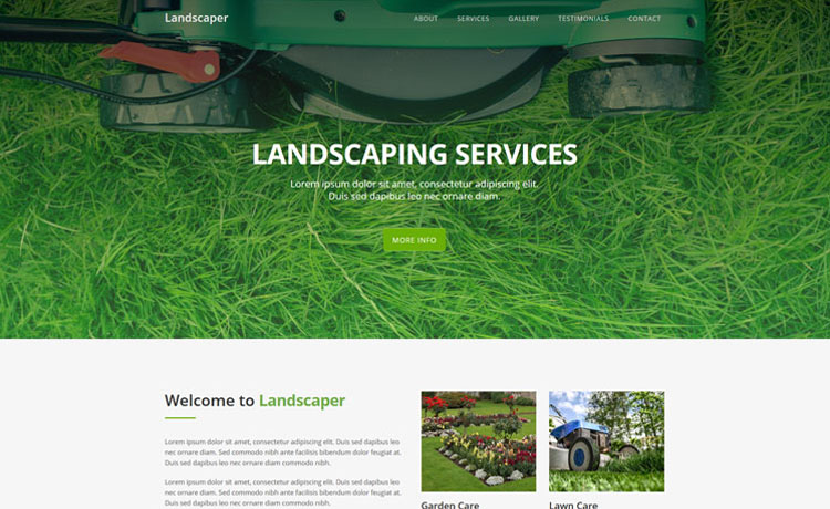 Landscaper – 免费的Bootstrap HTML5单页园艺景观网站模板