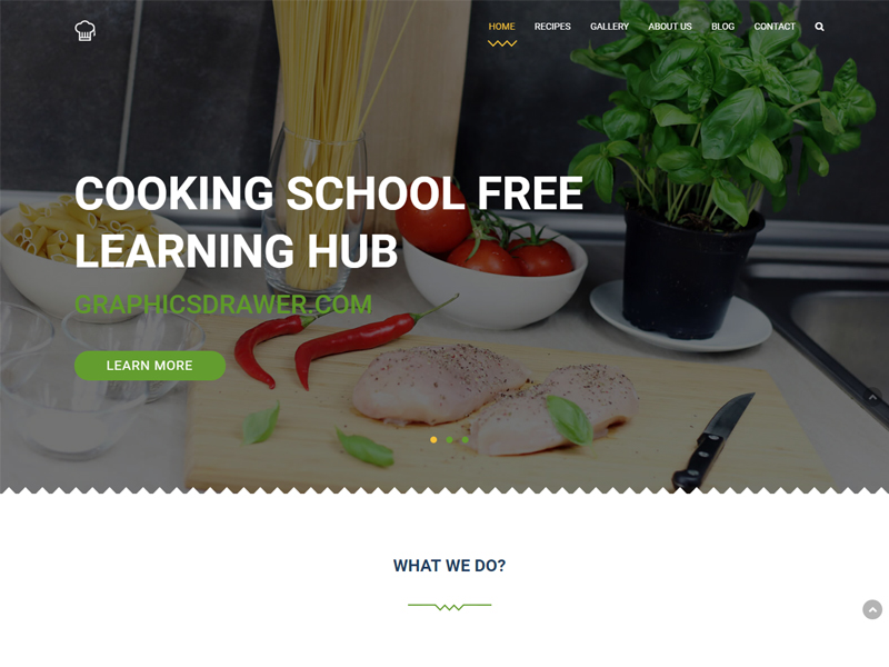 烹饪学校 – 高质量移动设备友好免费HTML5 Bootstrap模板