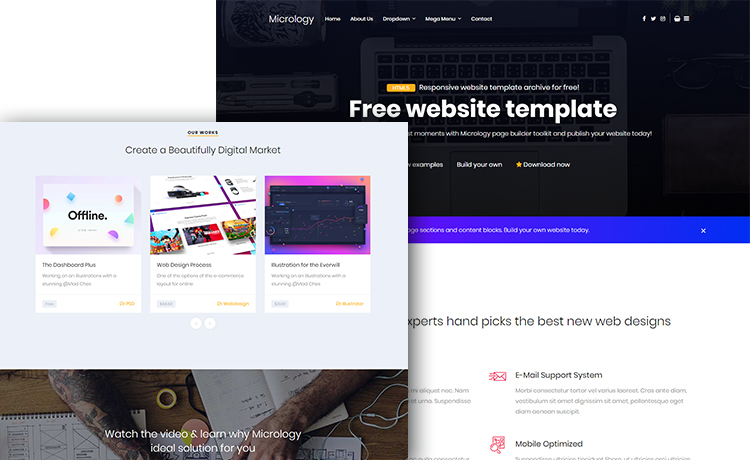 Micrology – 免费响应式作品集网站模板
