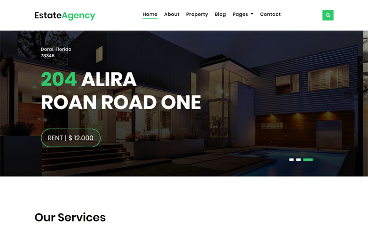 Estateagency – 免费Bootstrap 4 HTML5代理网站模板