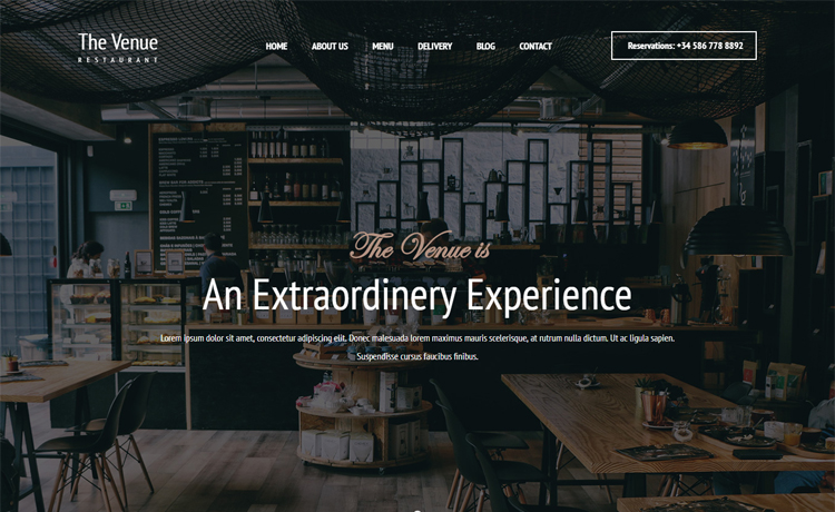 The Venue – 免费的Bootstrap 4 HTML5餐厅网站模板
