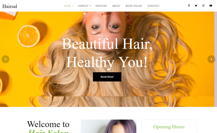 Hairsal – 免费 Bootstrap 4 HTML5 美发沙龙网站模板