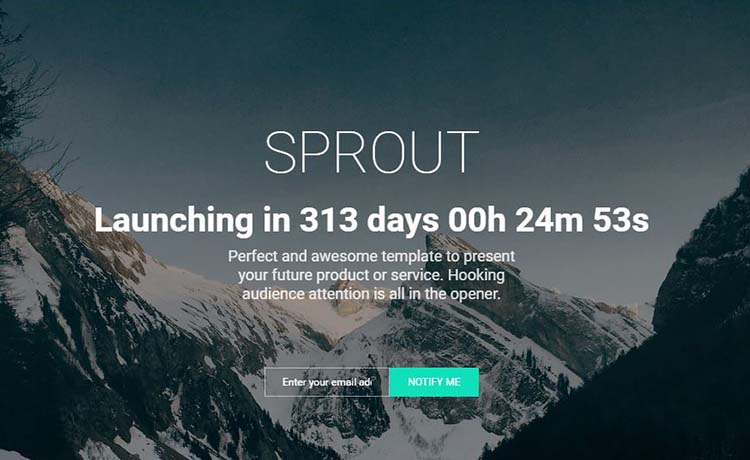 Sprout – 即将推出bootstrap模板免费下载，带视频背景滑块