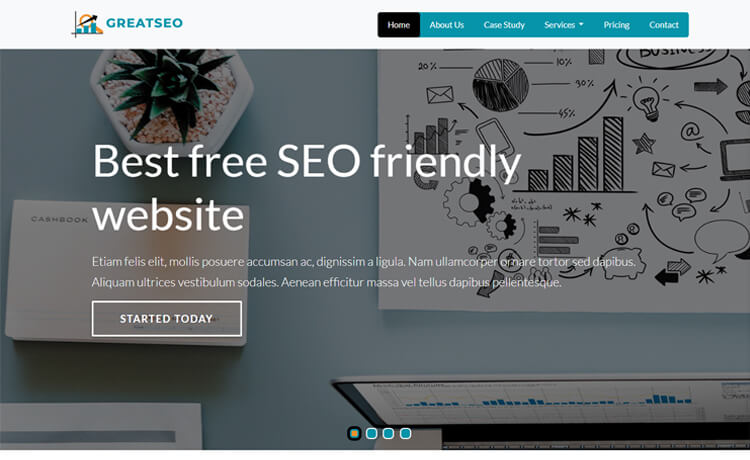 Greatseo – 免费响应式Bootstrap 4 HTML5代理网站模板