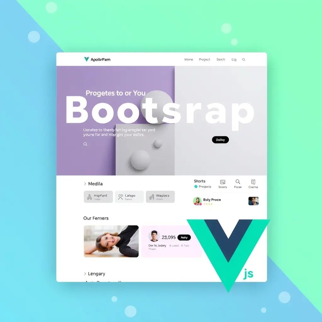 现代Web应用界面，展示了Bootstrap和Vue.js组件的无缝集成。设计简洁专业，注重用户体验和响应式布局。